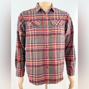 Columbia Omni Wick Plaid Long Sleeve, Button Up Shirt, Men's Size Small